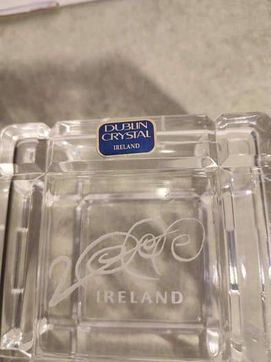 Rare find This is a 24% lead crystal box made in Italy Engraved by Dublin crystal 2000 Ireland Glass Trinket Box. Highly Collectable.