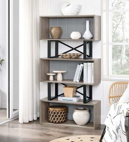 New Modern 3 Level Bookcase - FREE P&P