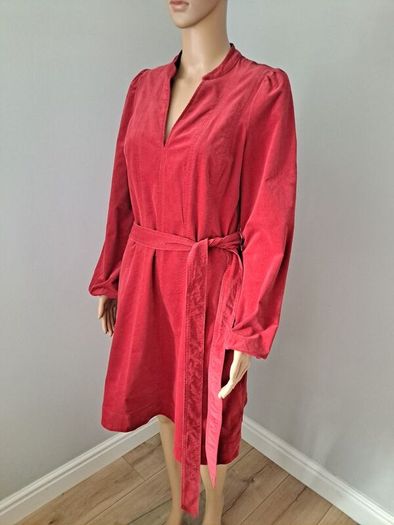 Boden red fine cord dress size UK 12