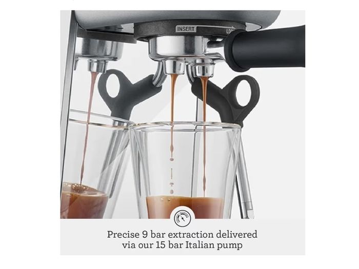 Sage - The Bambino - Compact Coffee Machine with Automatic Milk Frother, Black Truffle