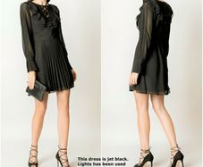 Karen Millen Black Chiffon Lace Dress