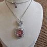 Elegant Brand New Pink Crystal Statement Necklace Image 2