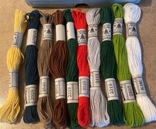 Vintage boxed unused embroidery skeins , rare item