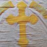 1950s hand painted religious Flag Image 4