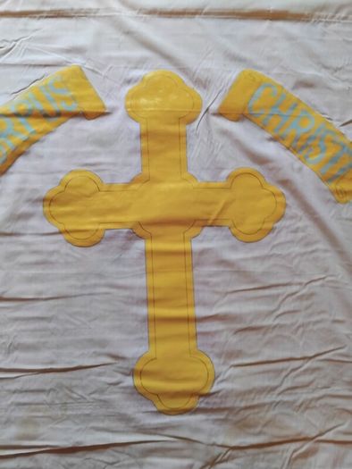 1950s hand painted religious Flag