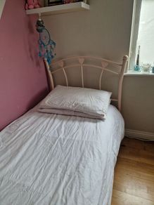 Pink Metal single bed