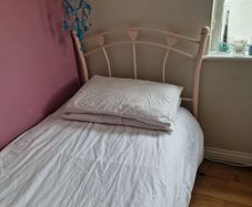 Pink Metal single bed