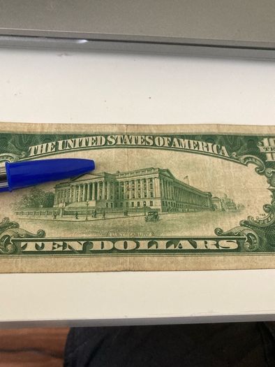 USA 1934 A 10 Dollars Banknote Light green seal No Motto