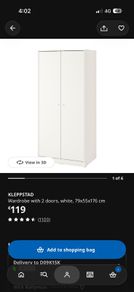 Brand New White Wardrobe - Assembled
