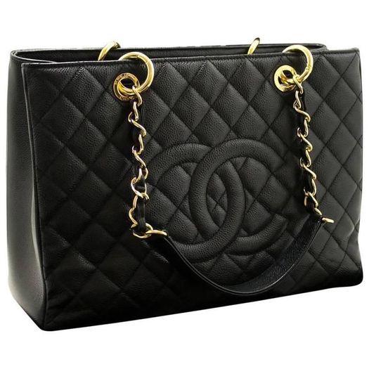 CHANEL Black Caviar Grand Shopping Tote GST bag