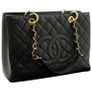 CHANEL Black Caviar Grand Shopping Tote GST bag Image 2