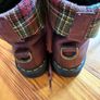 Doc Martens oxblood and tartan ladies size 6 boots Image 2