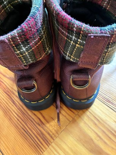 Doc Martens oxblood and tartan ladies size 6 boots