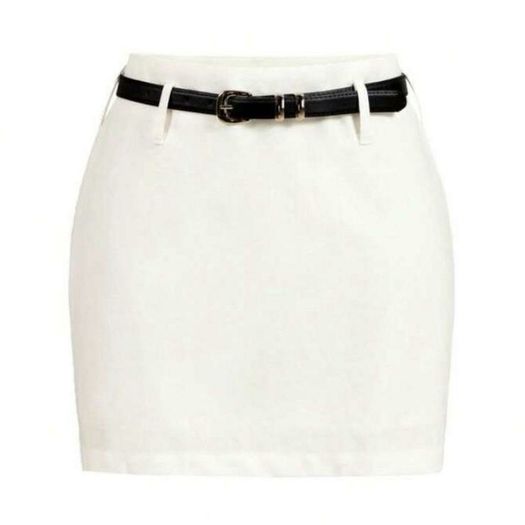Women's White and Brown Skirt