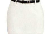 Women's White and Brown Skirt