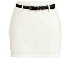 Women's White and Brown Skirt