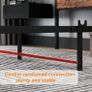 Double Bed Frame with Wooden Storage Shelf Headboard,No Box Spring Needed Metal Platform Bed Frame Double ,Noise Free,Reinforced Strong Support Leg,Textured Black&Brown Oak Image 5