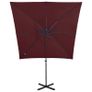 Cantilever Umbrella with Pole and LED Lights Bordeaux Red 250 cm Image 6