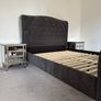 Grey king size bed frame Image 6