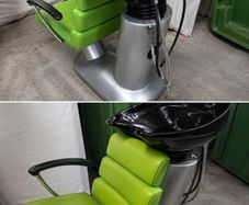 barber chair ceramic sink