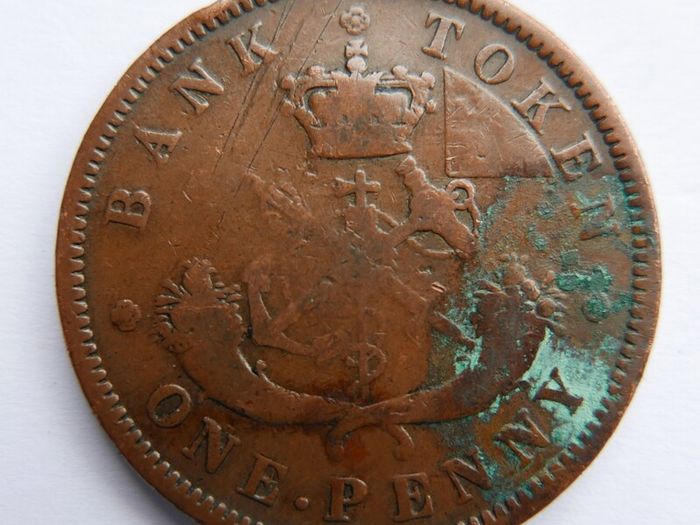 One Penny 1857 token Bank of Upper Canada
