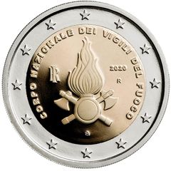 Italy 2 Euro Commemorative Coin 2020 - National Firefighters Corps. Uncirculated.