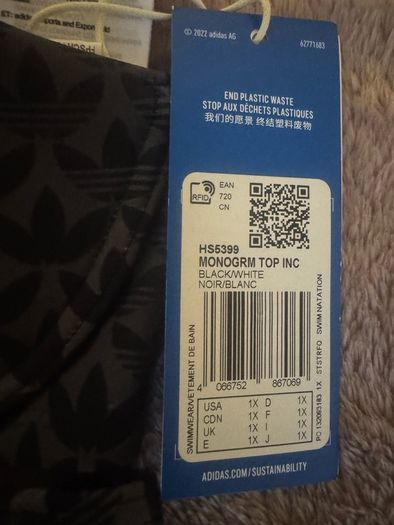 BNWT Adidas originals monogram bikini set size 1X UK18/20 EU46/48 Bra cup B/C Postage included