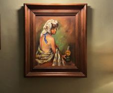 Vintage Signed Oil Painting on Canvas | Framed Portrait Art M. Mormand