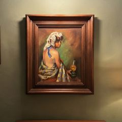 Vintage Signed Oil Painting on Canvas | Framed Portrait Art M. Mormand