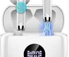 2023 Bluetooth 5.3 Headphones 13mm Drivers Wireless Headphones 40H Hifi Stereo Bluetooth Earbuds Built in ENC Mic, LED Display, USB-C, IP7 Waterproof Bluetooth MULTIPLE COLOURS AVAILABLE