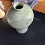 Vintage Korean Ceramic Vase Flying Cranes Image 6