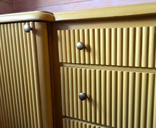 Restored antique yellow sideboard