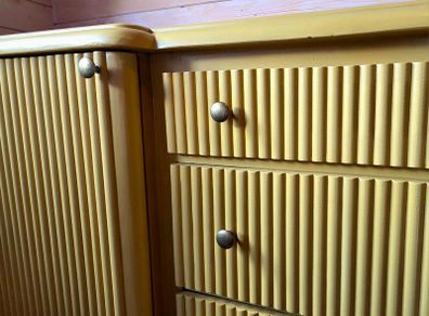 Restored antique yellow sideboard