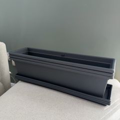 3x 60cm Balcony Planters with Trays - Brand New