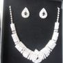 Silver Crystal Bride's Neck Piece and Earrings Image 2