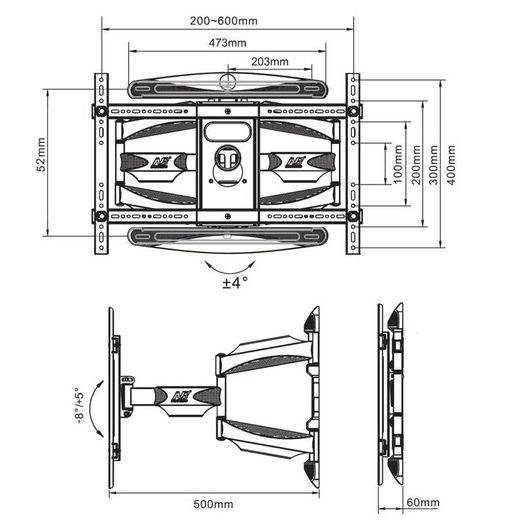 TV Wall Mount Bracket Tilt Swivel 40" - 85" TV