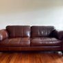 Brown leather sofa set - 3 seater,2 seater and armchair. Image 2