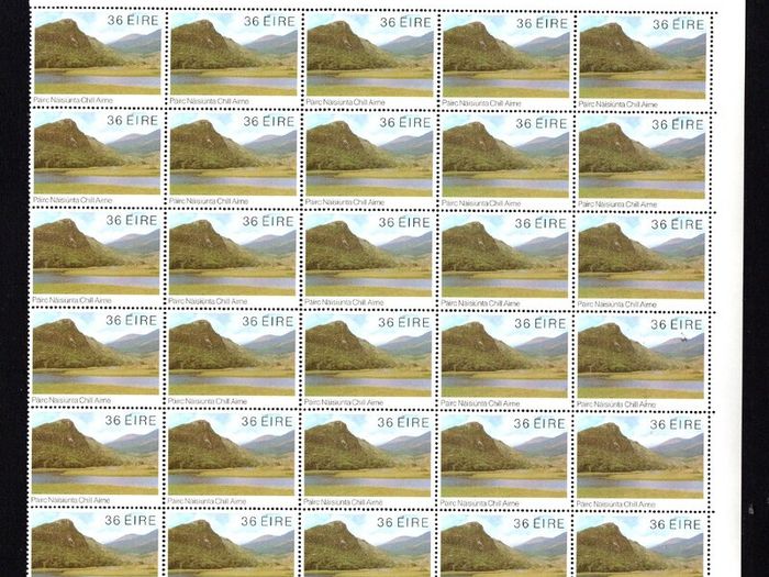 1982 Ireland Killarney National Park Commemorative Stamps Corner Block of 30 Mint Never Hinged (MNH).