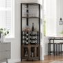 Corner Bar Cabinet with Glass Holder, 4 Tier Liquor Wine Cabinet with Metal Mesh Doors, Buffet Cabinet Wine Rack Cabinet with Anti-tip Kit for Home Coffee Bar Liquor and Wine Storage Image 2