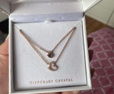 Tipperary crystal rose gold necklace