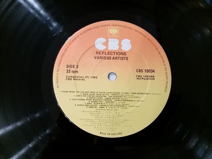 REFLECTIONS. IMAGINATIONS. instrumentals, original artists, compilation albums. 1982, 1983 Irish Pressings. Vinyl Record Album. Various artists.