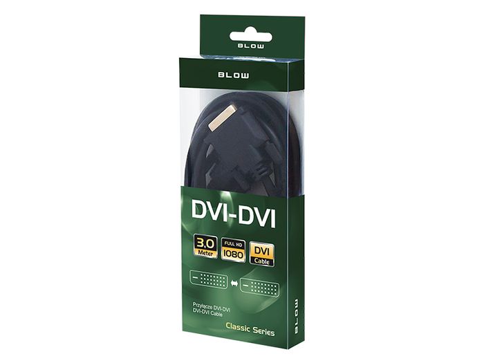 New 3m Premium DVI Male to DVI Male 18+1 Cable Monitor Gold Plated Full HD #987