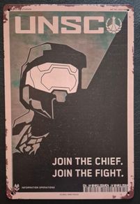 Halo- the master chief, vintage style metal sign .