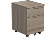 New 2 Drawer Mobile Pedestal - Grey Oak