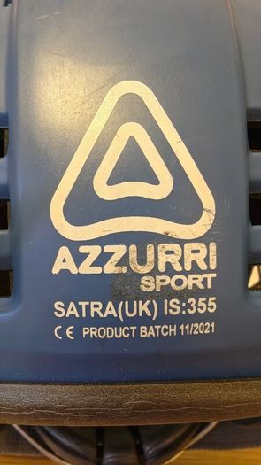 Azzurri Sport Hurling Helmet Blue GAA Camogie Faceguard SATRA IS355