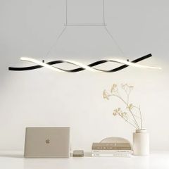 Modern Chandelier Light Fixtures, 24W, Dimmable LED Pendant Light with Remote Control Silicone Lampshade, Adjustable 3000K-6000K Color Temperature Brightness Ceiling Lamp for Kitchen Dining Room