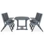 7 Piece Outdoor Dining Set Solid Acacia Wood Grey Image 3
