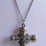 Vintage 925 Sterling Silver large Cross Pendant and Chain length 20" - 22g Image 3