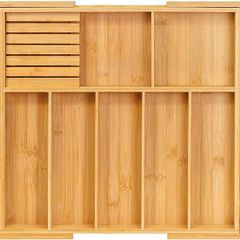 VaeFae Bamboo Extra Large Expandable Cutlery Drawer Organiser - Brand New