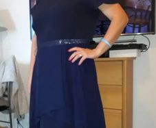 Stunning Midnight Blue Dress with Asymmetrical Hem size 18 + also other fabulous dresses available